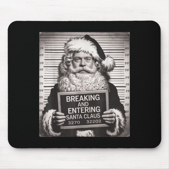 Mousepad Funny Santa Claus Mugshot Christmas – Santa Xmas  (Frente)
