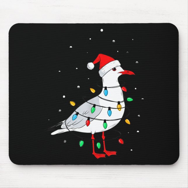 Mousepad Funny Seagull Bird Christmas Animal Lover  (Frente)