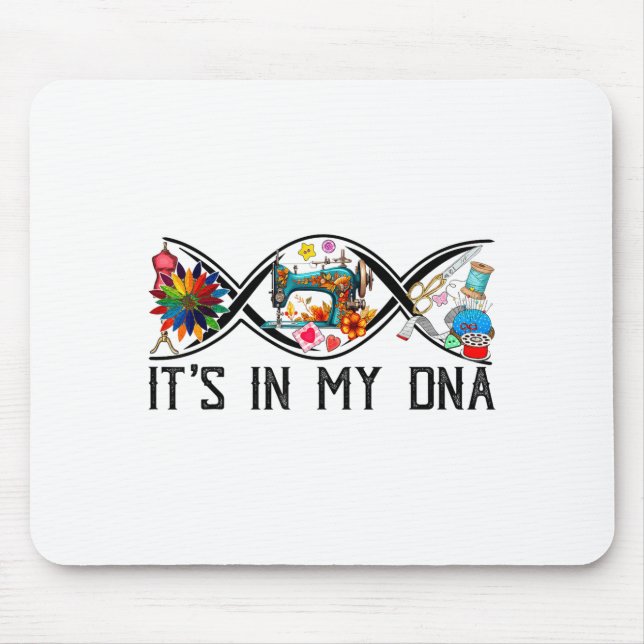 Mousepad Funny Sewing Quilter Sewer Dna Quilting Hobby Craf (Frente)