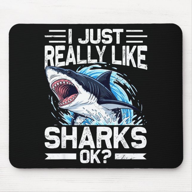 Mousepad Funny Shark Shirt For Men Women Sea Animal Shark L (Frente)
