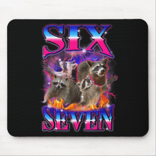 Mousepad Funny Six Seven 67 Meme 67 Racoon Meme Bootleg Gra