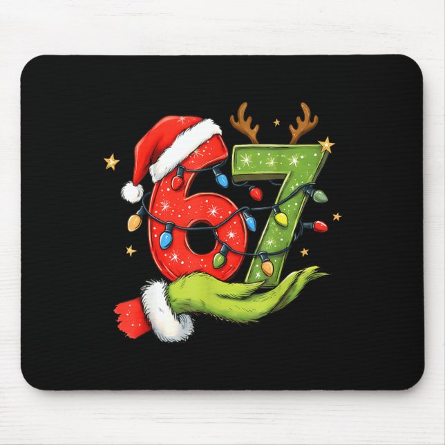 Mousepad Funny Six Seven 67 Meme Santa Christmas Brainrot P (Frente)