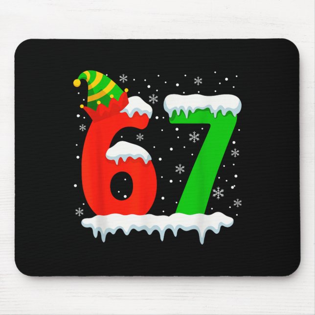 Mousepad Funny Six Seven 67 Meme Saying 6 7 Elf Christmas T (Frente)