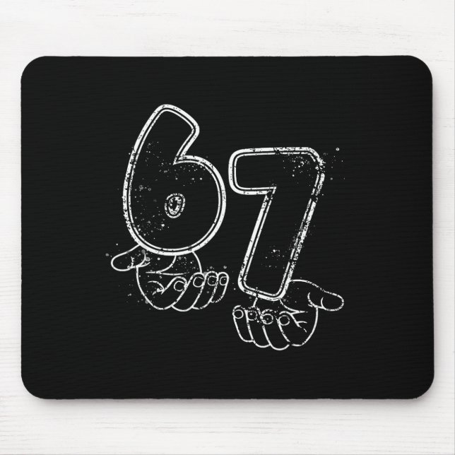 Mousepad Funny Six Seven 6 7 Meme Gen Alpha Slang 6 7 Hands (Frente)