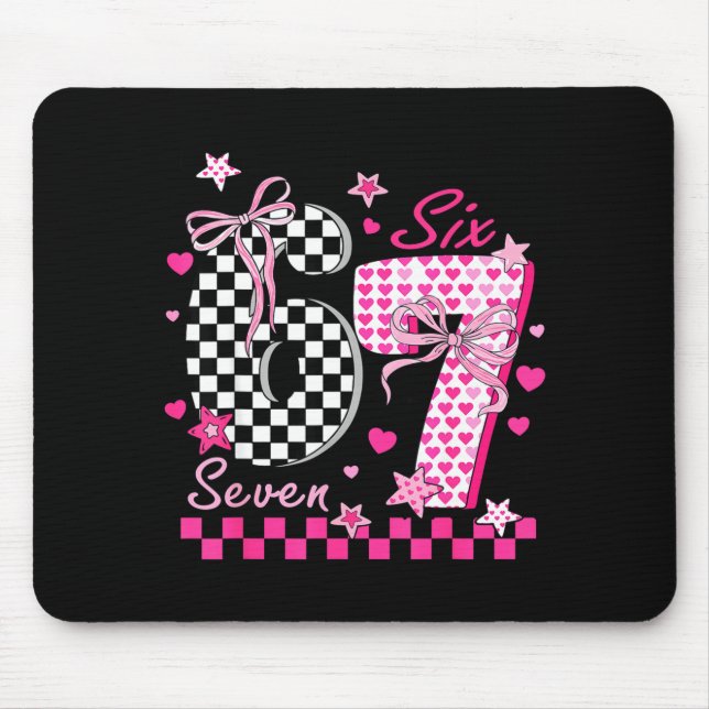 Mousepad Funny Six Seven Coquette 6 7 Meme Men Women Valent (Frente)