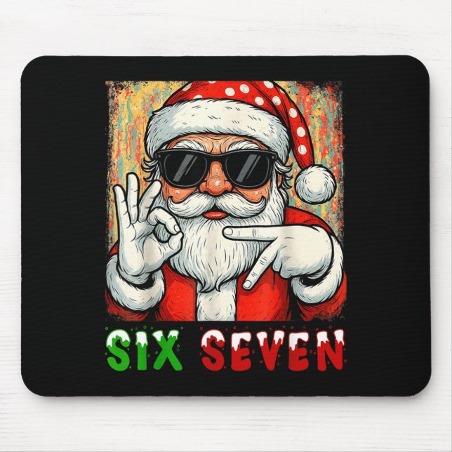 Mousepad Funny Six Seven Meme Christmas Cool Santa Saying 6 (Frente)