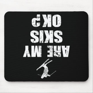 Mousepad Funny Ski Tee Distressed Skiing Winter Sports Ski 