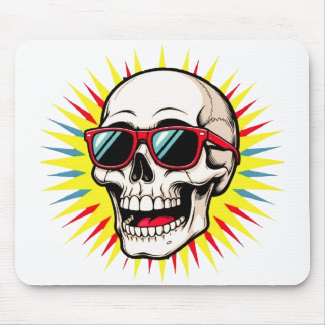 Mousepad **Funny Skull With Sunglasses – Cartoon Laughing S (Frente)