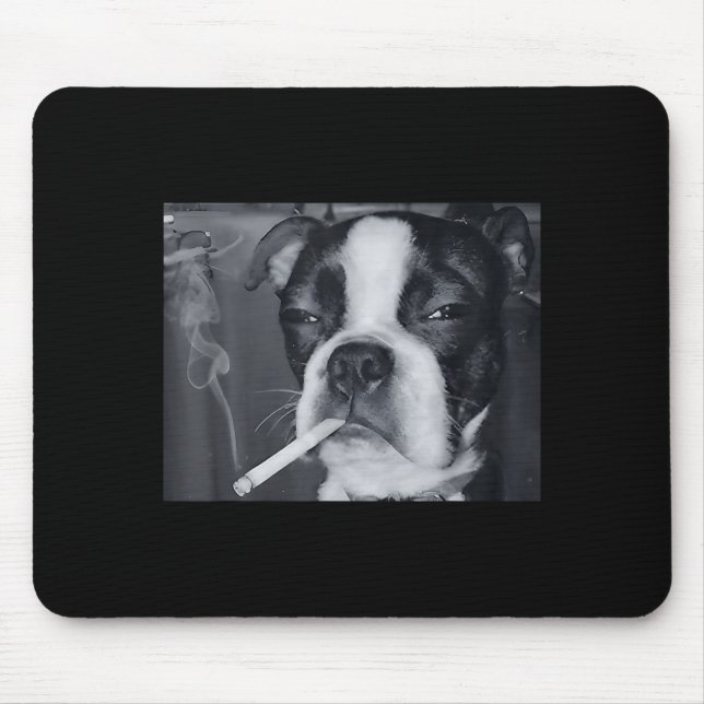 Mousepad Funny Smoking Dog Meme Cigarette Gen Z Meme Dog Lo (Frente)