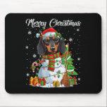 Mousepad Funny Snowman Dachshund Dog Head Santa Hat Christm<br><div class="desc">Engraçado Snowman Dachshund Cabeça de Cachorro Santa Luzes de Natal</div>