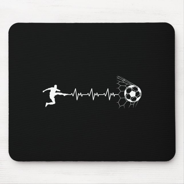 Mousepad Funny Soccer Player Heart Pulse Graphic Srt Footba (Frente)