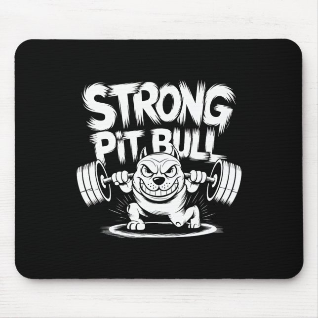 Mousepad Funny Strong Crucifix Levantando Pitbull (Frente)
