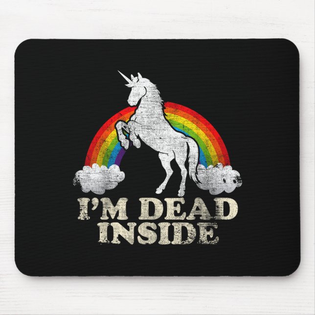 Mousepad Funny Stuff - Unicorn I'm Dead Inside Sarcastic De (Frente)