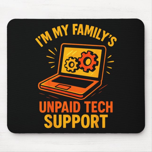 Mousepad Funny Tech Guy Suprt Computer Geek Nerd Engineer G (Frente)