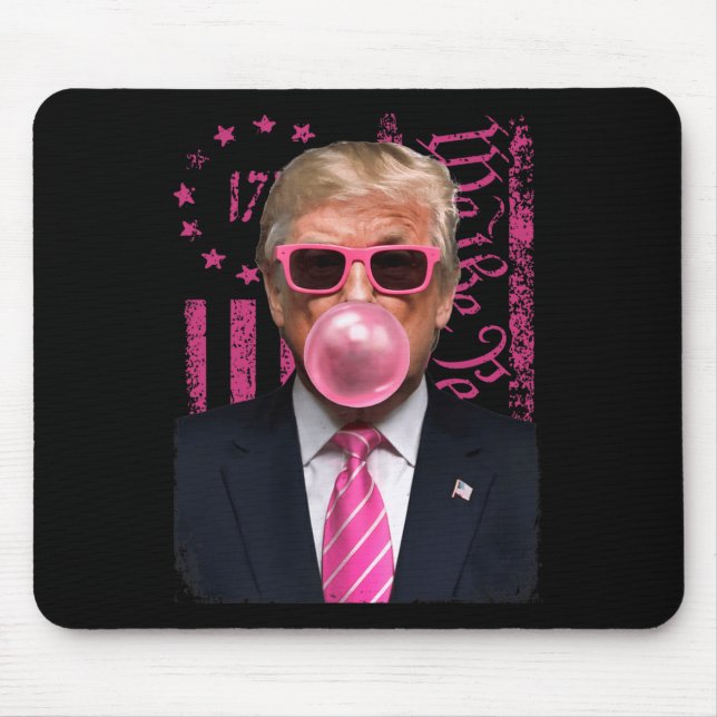 Mousepad Funny Trump Bubble Gum Rosa Sinalizador Dos Eua (Frente)