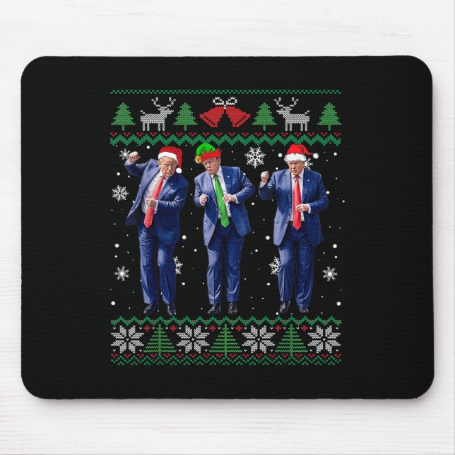 Mousepad Funny Trump Dance Xmas Presidente 47 No Natal Dos  (Frente)