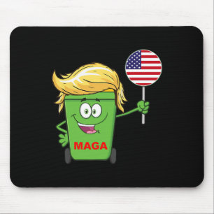 Mousepad Funny Trump Mega Cartoon Garbage Flag Americano