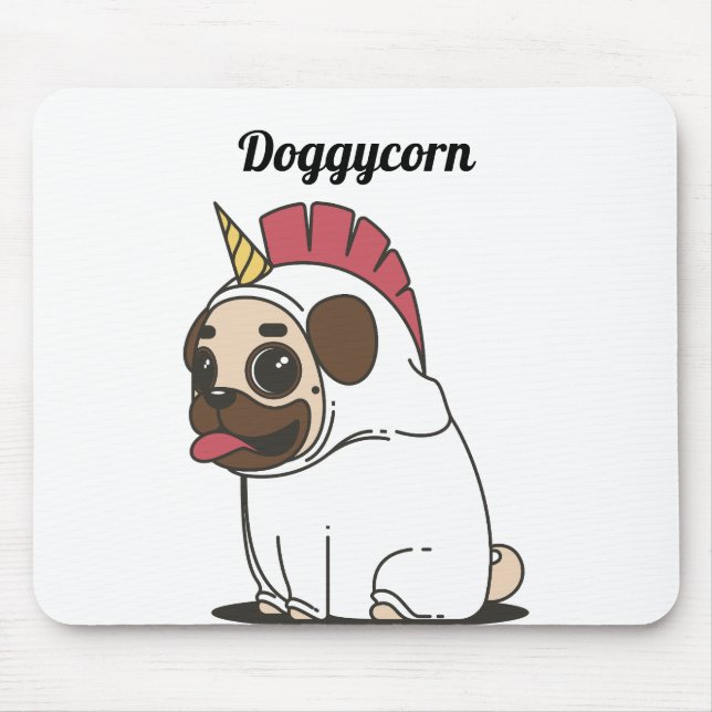 Mousepad Funny Unicorn - Doggycorn (Frente)