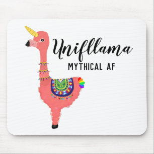 Mousepad Funny Unifllama: Unicorn-Flamingo-llama Mythical A