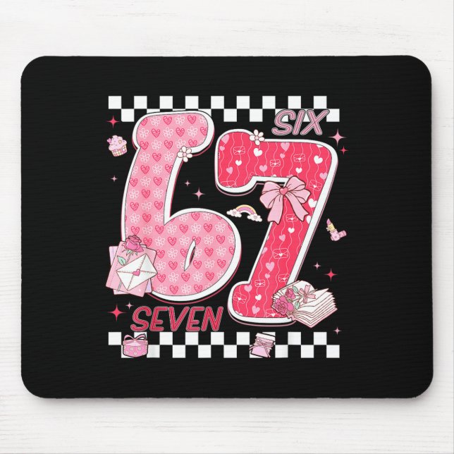 Mousepad Funny Valentine 67 Six Seven Meme Nk Bow Boy Girl  (Frente)