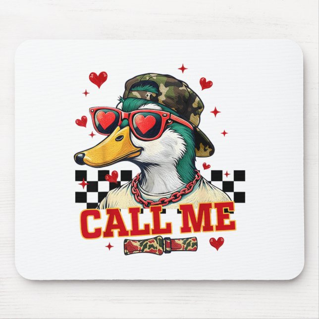 Mousepad Funny Valentine's Day Boy Duck Hunting Call Me Tod (Frente)