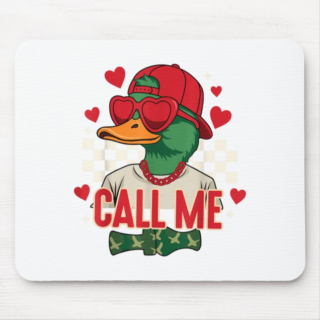 Mousepad Funny Valentine's Day Boy Duck Hunting Call Me Tod (Frente)