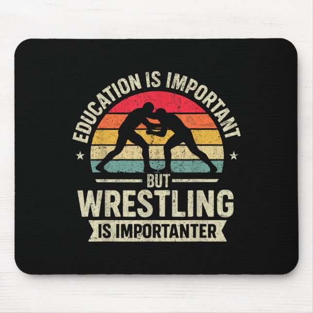 Mousepad Funny Wrestling Education Joke For Wrestler Men Ki (Frente)