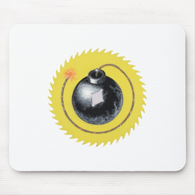 Mousepad Fusível com bomba-relógio queimando (Frente)