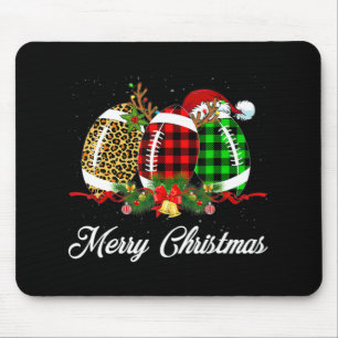 Mousepad Futebol Ball Natal Leopardo Papais noeis Vermelhas
