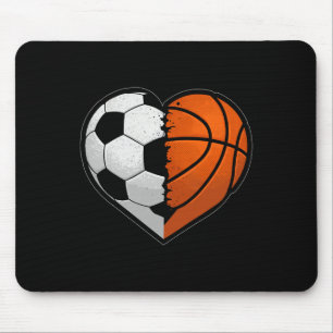 Mousepad Futebol Bysketbyll Byll Coração Amante do Esporte