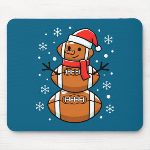 Mousepad Futebol de Natal Boné de Papai Noel Homem de Neve
