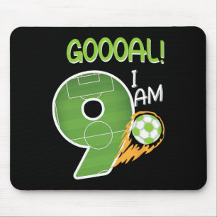 Mousepad Futebol Eu Tenho 9 Anos De Idade Menino Aniversári