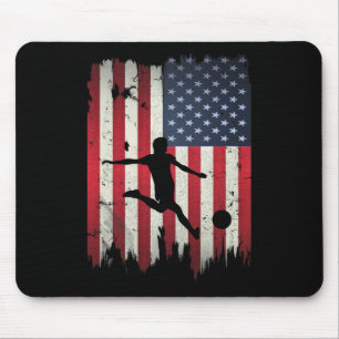 Mousepad Futebol EUA Bandeira Americana 4 De Julho Patrióti