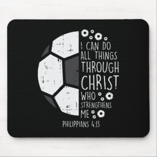 Mousepad Futebol Footbyl Eu Posso Fazer Coisas Bíblia Deus 