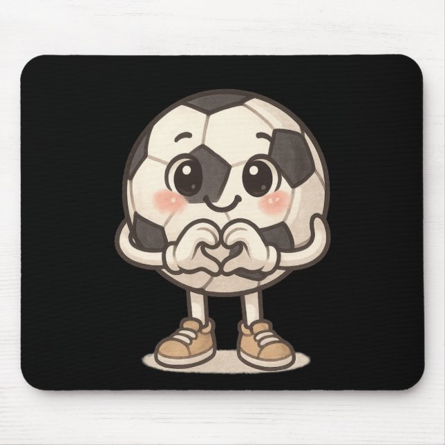 Mousepad Futebol Ll Com Coração Mãos Amor Fofo Futebol Ll  (Frente)