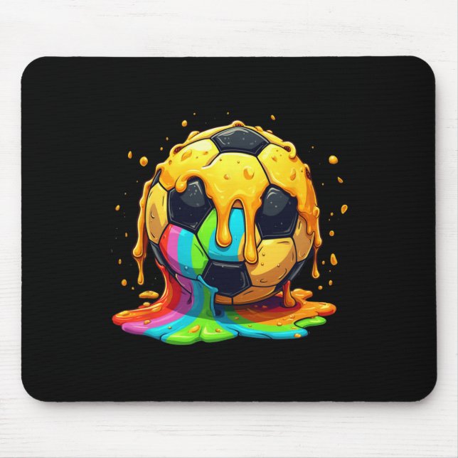 Mousepad Futebol Ll Creme Arco-Íris Jovem Gotejamento Futeb (Frente)