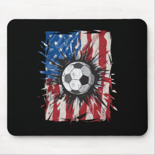Mousepad Futebol Patriótico 4 De Julho Homens EUA Bandeira 