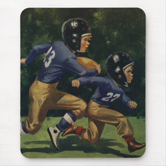 Mousepad Futebol Vintage, Crianças, Rapazes Jogando Esporte (Frente)