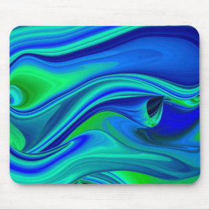 Mousepad futurista, Abstrato em verde e azul