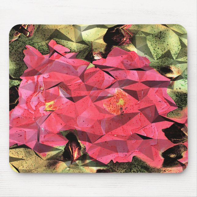 Mousepad Fúturista Cubist de Abstrato Rosa (Frente)