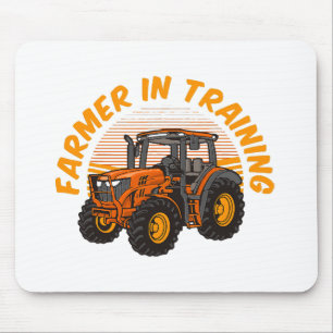 Mousepad Futuro Fazendeiro Engraçado em Treinamento Trator