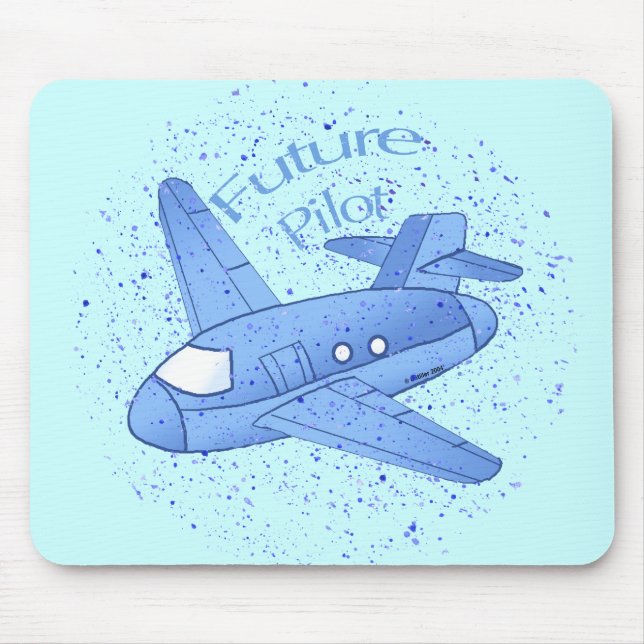 Mousepad Futuro Piloto de Avião Azul (Frente)