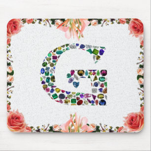 Mousepad G Design inicial de gemstone