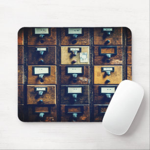Mousepad Gabinete de madeira do catálogo de cartão de bibli