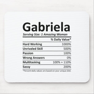 Mousepad Gabriela Nutrition Personalizada Nome Funny Christ