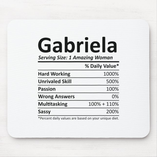 Mousepad Gabriela Nutrition Personalizada Nome Funny Christ (Frente)