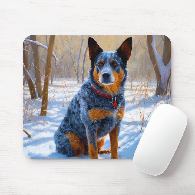 Mousepad Gado Australiano Deixa Nevar Natal (Com mouse)