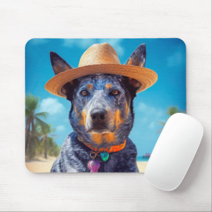Mousepad Gado australiano na praia, presente de verão para