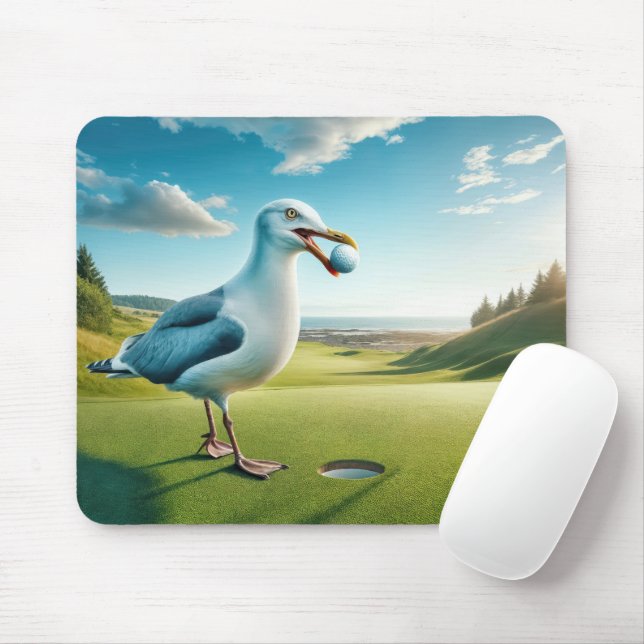 Mousepad Gaivota com bola de golfe (Com mouse)
