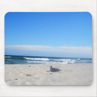 Mousepad Gaivota no oceano da costa do jérsei da praia